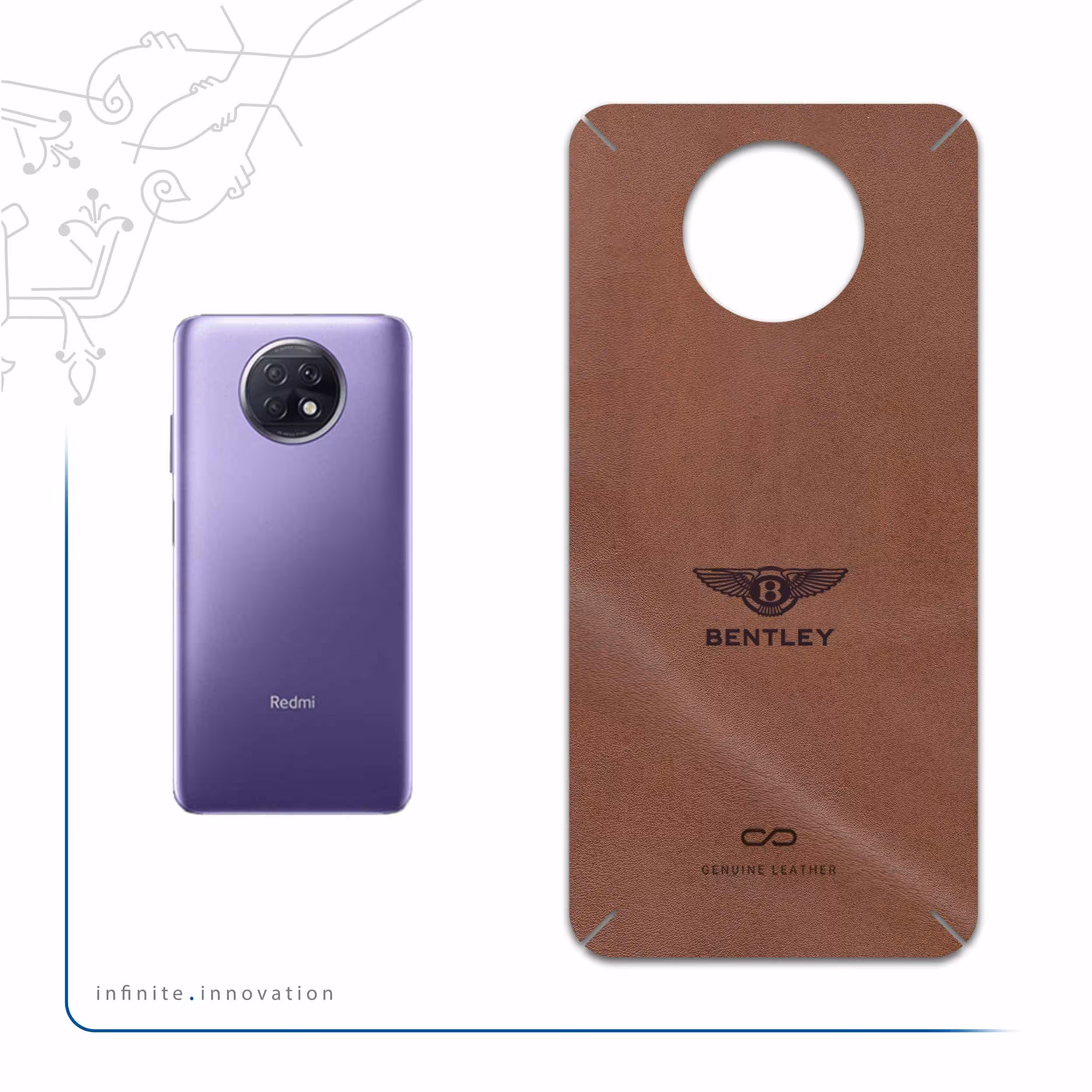 برچسب پوششی ماهوت مدل MNL-BNTLY مناسب برای گوشی موبایل شیائومی Redmi Note 9T