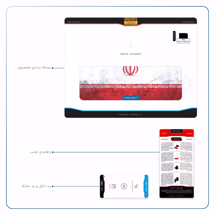 برچسب پوششی ماهوت مدل Iran-Flag-1 مناسب برای تبلت اپل iPad Pro 11 (GEN 2) 2020 A2230
