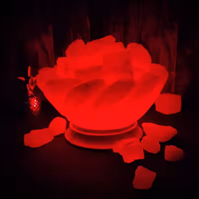 آباژور سنگ نمک مدل کاسه هلال دار ستاره ای پایه چوبی کد 401