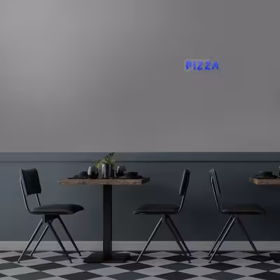 چراغ دیواری نئون دیزاین طرح Pizza-Text_BL