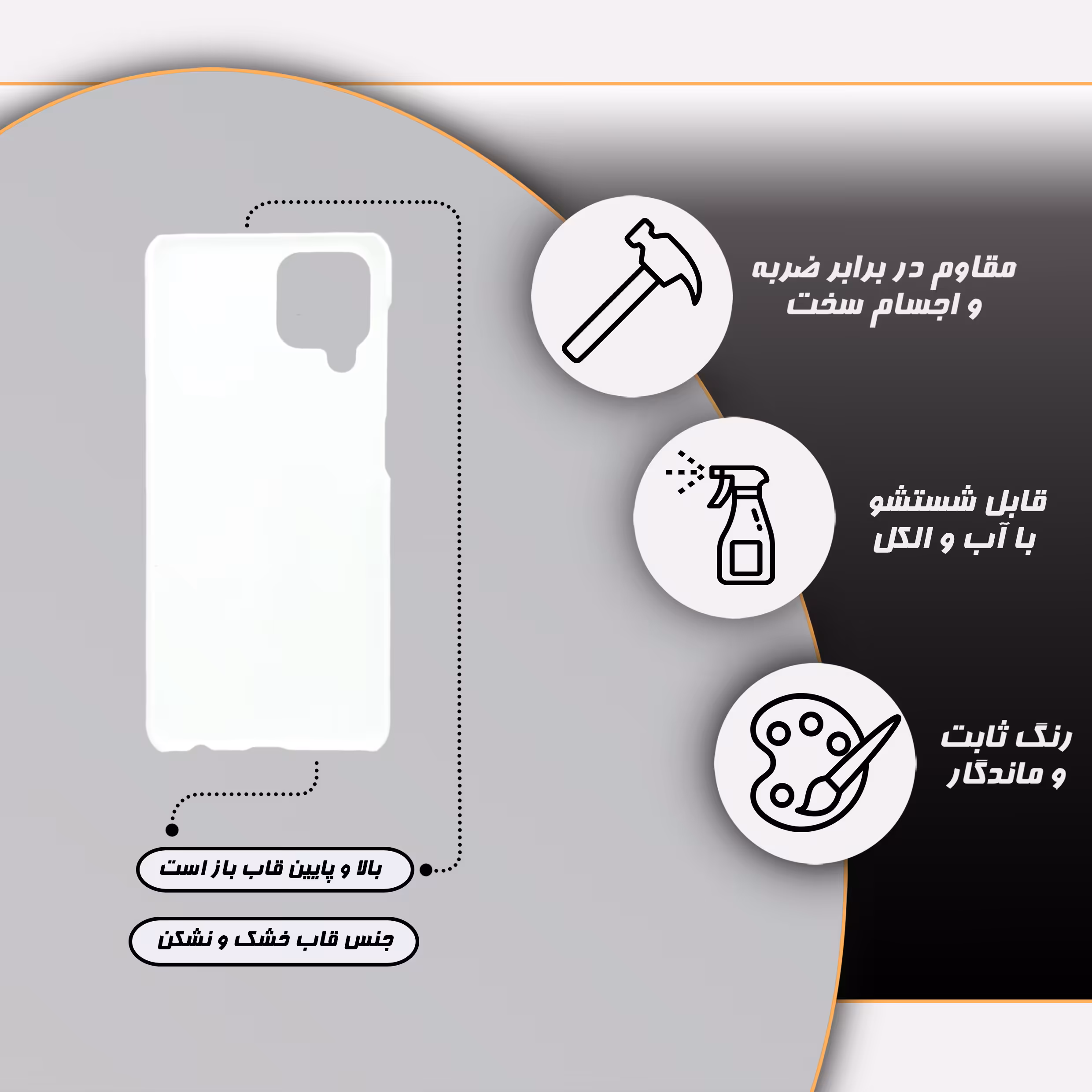 کاور قاب گارد مدل ساده مناسب برای گوشی موبایل سامسونگ Galaxy A42