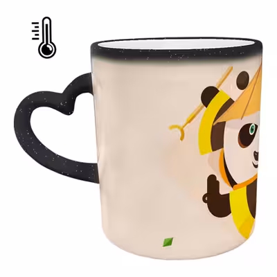 ماگ حرارتی مدل دسته قلبی اکلیلی طرح پاندا کنگ فو کار کد 98