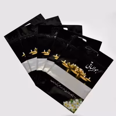 پاکت زیپ دار طرح ترحیم شمع و گل  بسته۱۰۰ عددی