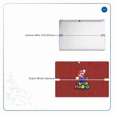 برچسب پوششی ماهوت مدل Super-Mario-Game مناسب برای تبلت لنوو Miix 510 2016
