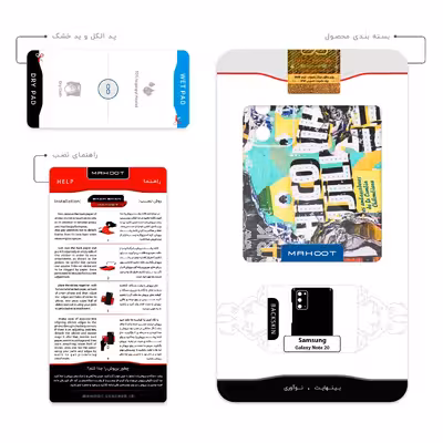 برچسب پوششی ماهوت مدل Collage of Teared Paper مناسب برای گوشی موبایل سامسونگ Galaxy Note 20