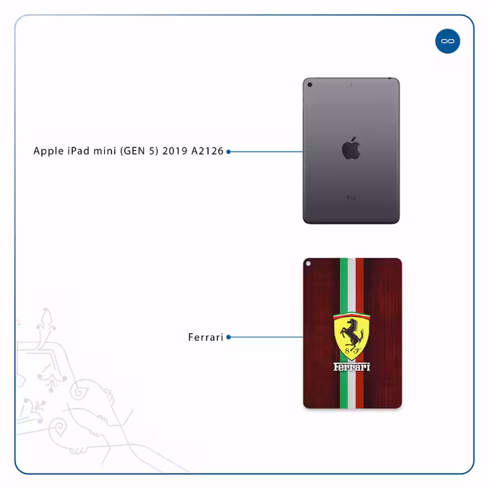 برچسب پوششی ماهوت مدل Ferrari مناسب برای تبلت اپل iPad mini (GEN 5) 2019 A2126