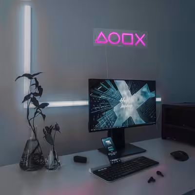 چراغ دیواری نئون دیزاین طرح Ps-Keys-GL_PN