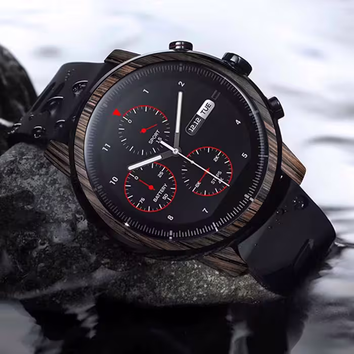 برچسب ماهوت طرح Burned Wood مناسب برای ساعت هوشمند شیایومی Amazfit Stratos