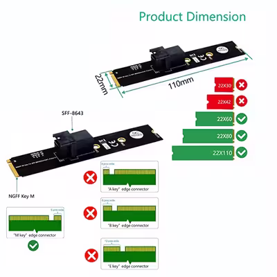 مبدل هارد NGFF M.2 به SFF 8643 مدل netpil-7058