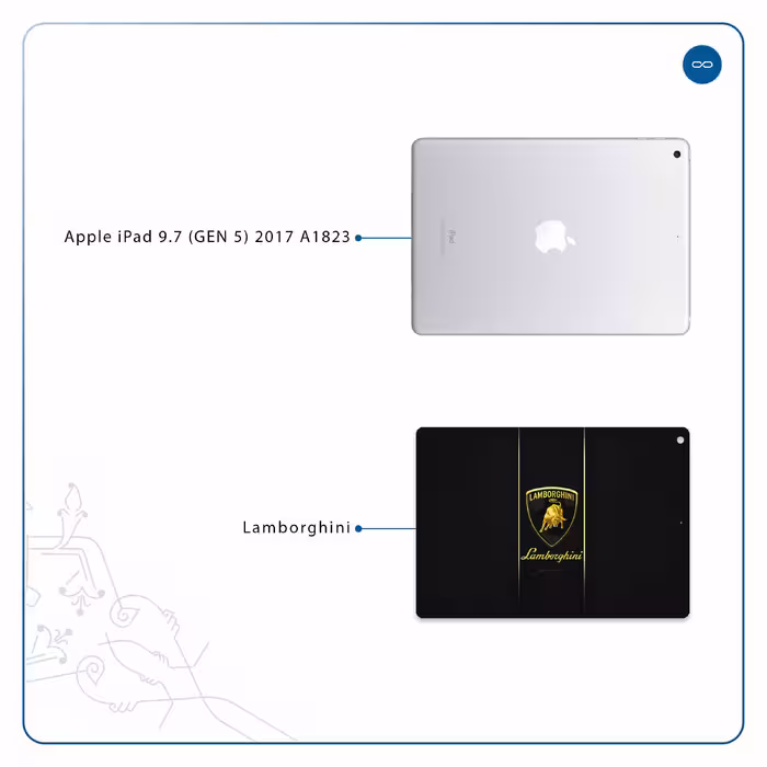 برچسب پوششی ماهوت مدل Lamborghini مناسب برای تبلت اپل iPad 9.7 (GEN 5) 2017 A1823