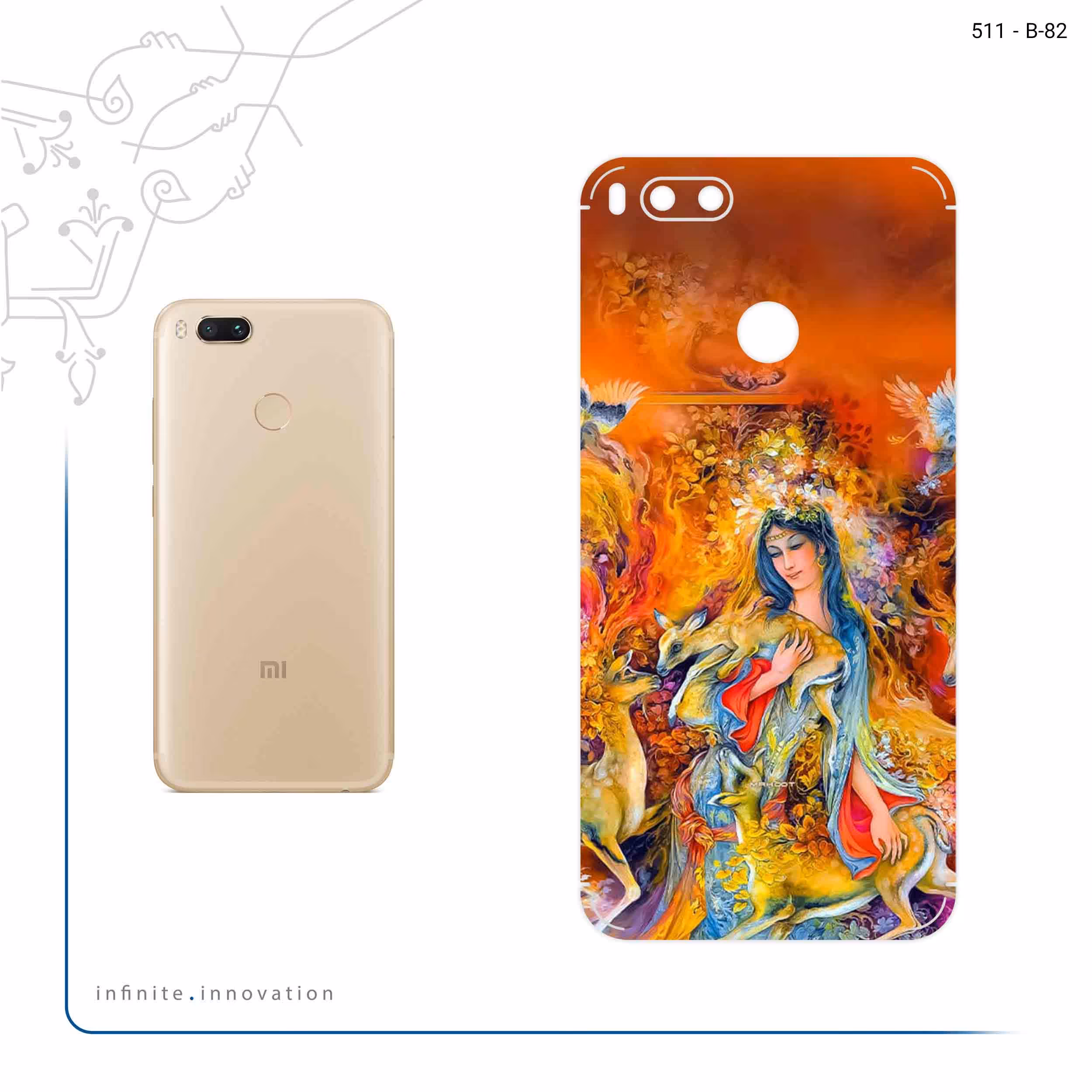 برچسب پوششی ماهوت مدل Persian miniature 2 مناسب برای گوشی موبایل شیائومی Mi A1