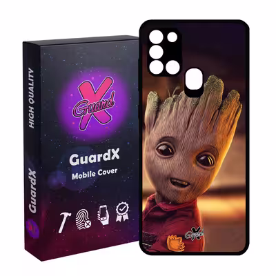 کاور گارد ایکس طرح Groot مدل Glass10479 مناسب برای گوشی موبایل سامسونگ Galaxy A21s