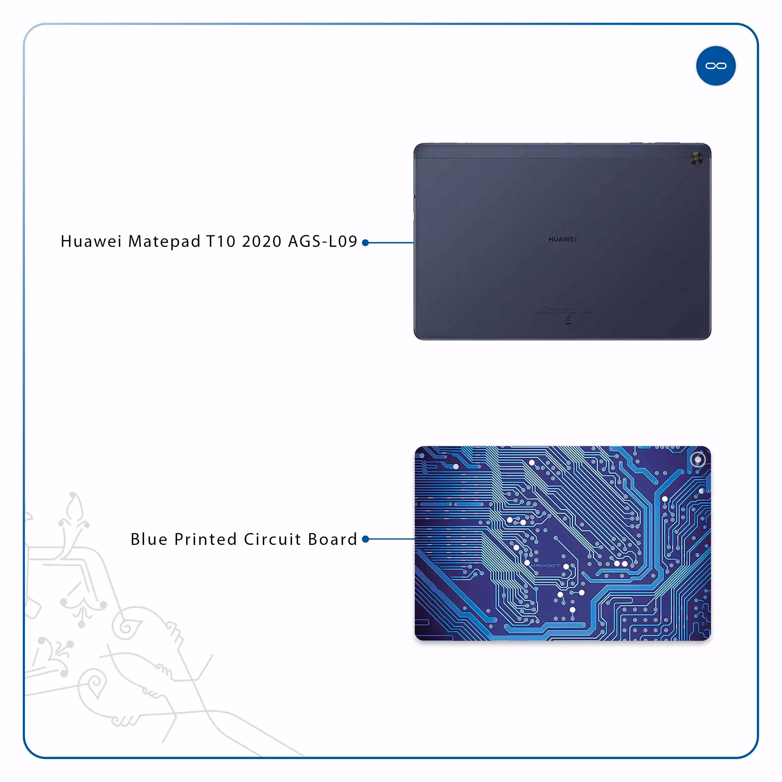 برچسب پوششی ماهوت مدل Blue Printed Circuit Board مناسب برای تبلت هوآوی Matepad T10 2020 AGS-L09