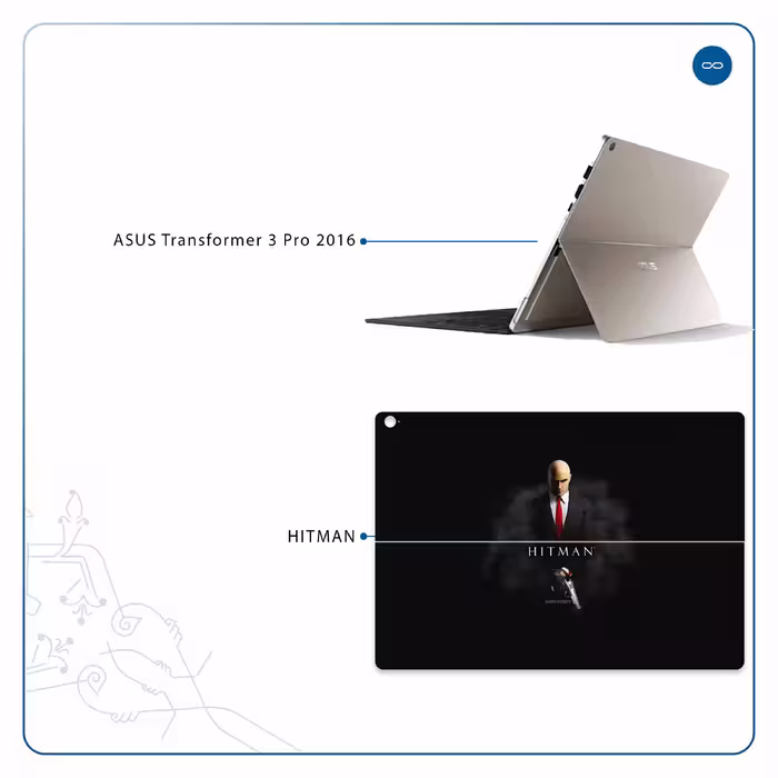 برچسب پوششی ماهوت مدل Hitman-Game مناسب برای تبلت ایسوس Transformer 3 Pro 2016
