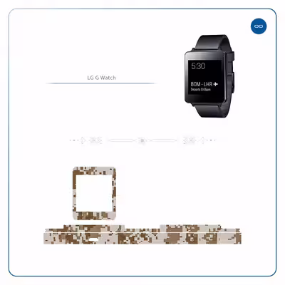 برچسب ماهوت طرح Army Desert Pixel مناسب برای ساعت هوشمند ال جی G Watch