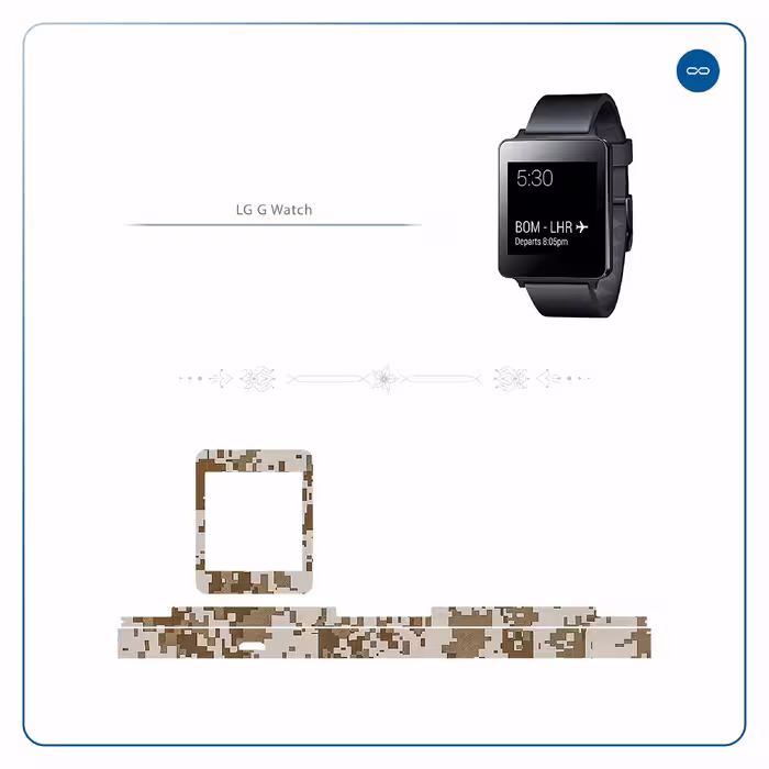 برچسب ماهوت طرح Army Desert Pixel مناسب برای ساعت هوشمند ال جی G Watch