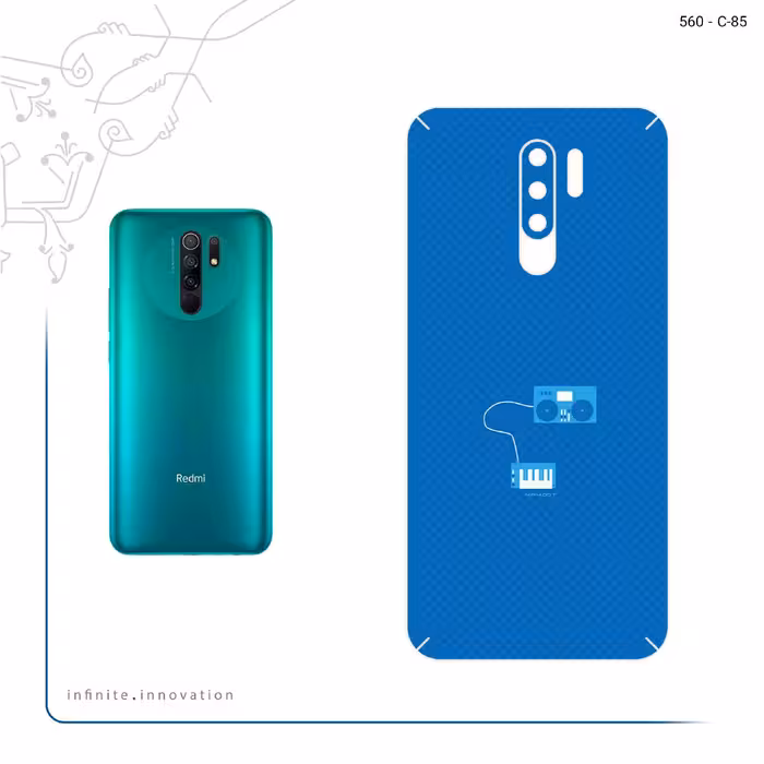 برچسب پوششی ماهوت مدل Minimal DJ Icon مناسب برای گوشی موبایل شیائومی Redmi 9