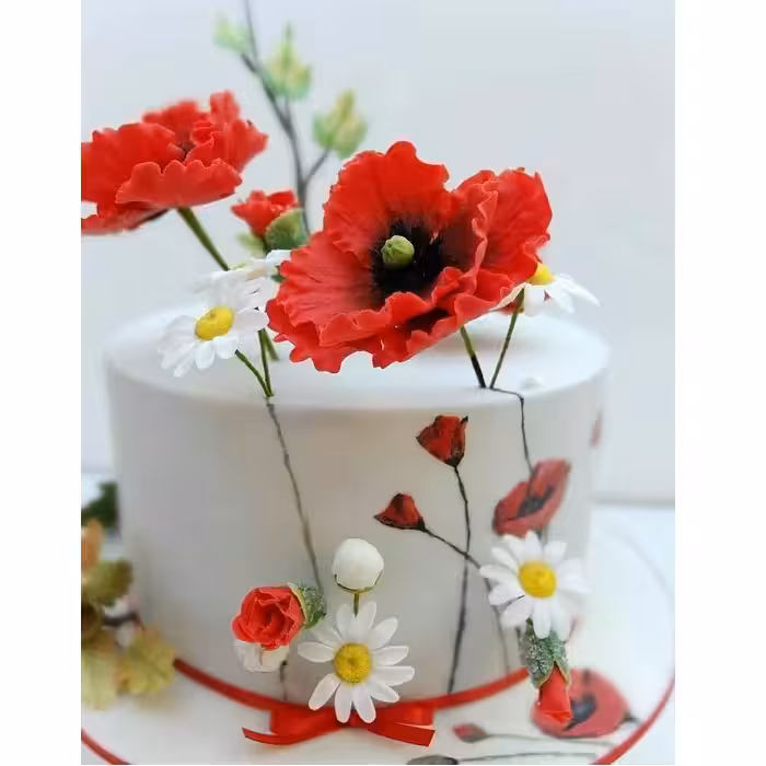 قالب فوندانت بهگز مدل گل شقایق مجموعه 3 عددی