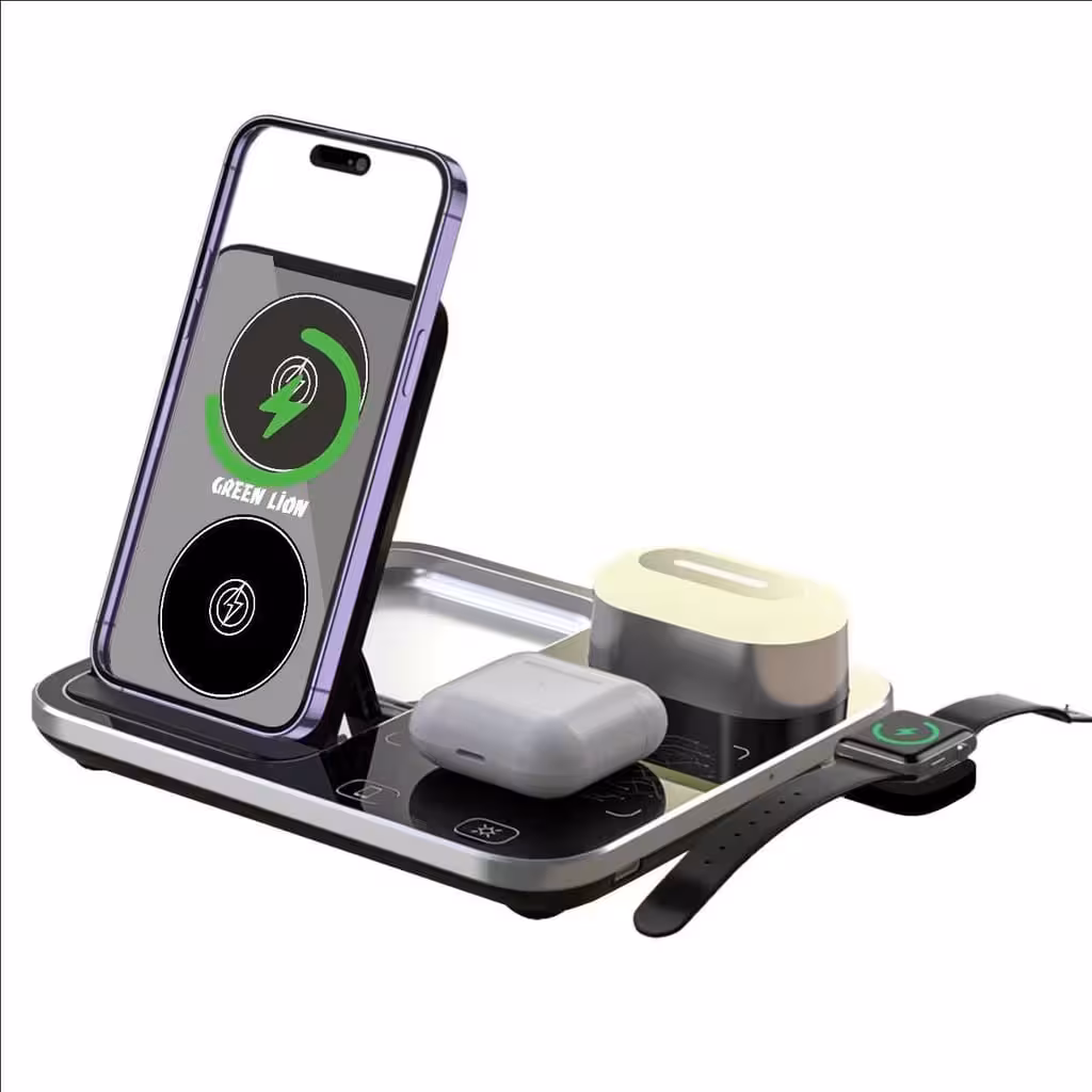 شارژر وایرلس 4کاره استیشن2 گرین Green 4in1 Wireless Charging Station2 15w