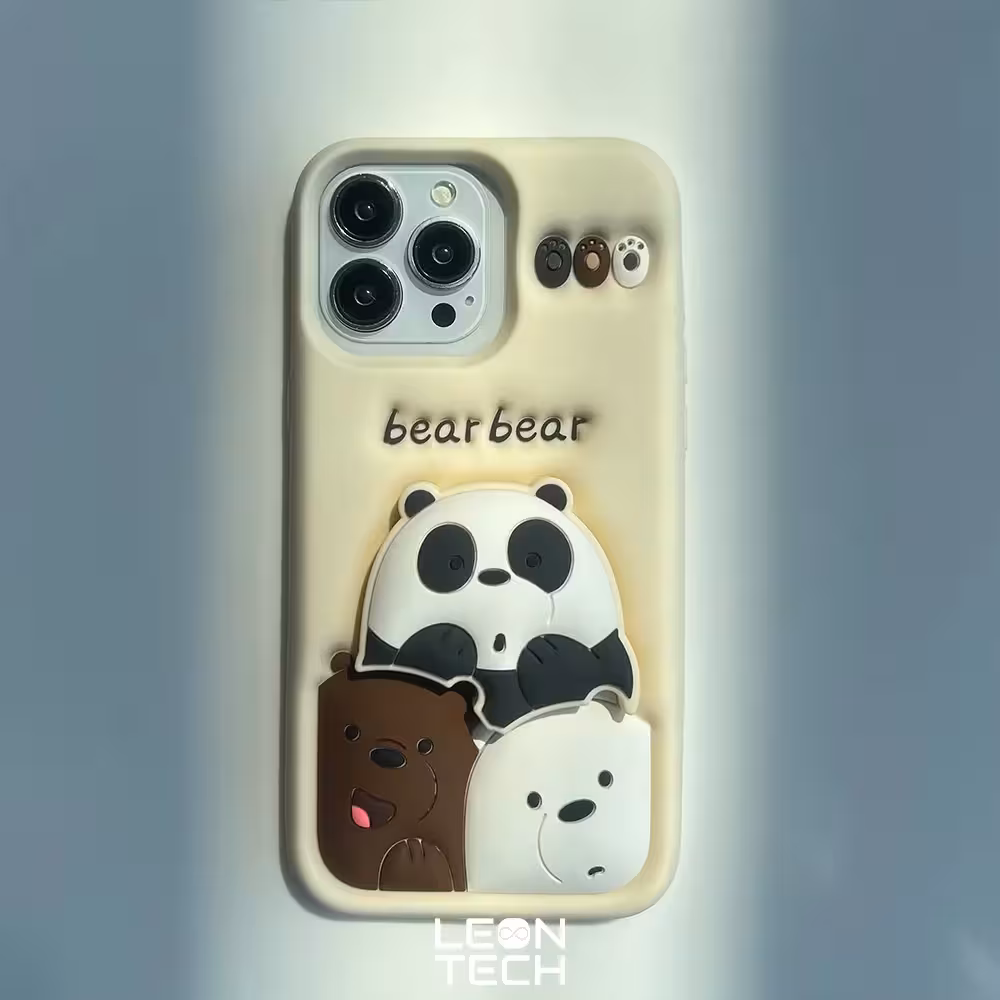 قاب سه خرس کرم برای آیفون 14 پرو مکس