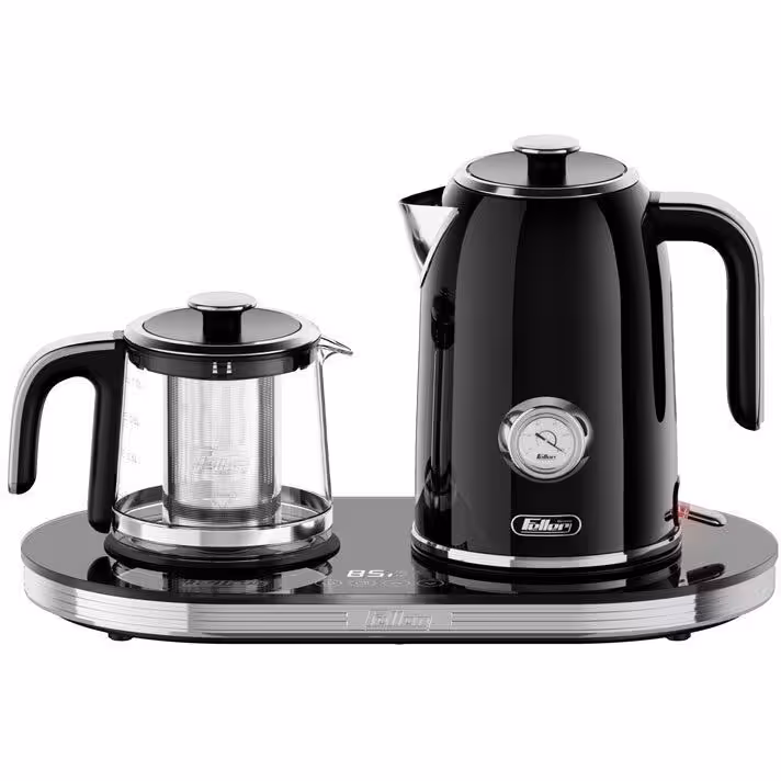 چای ساز فلر مدل TS490 | خرید چای‌ساز فلر با قوری پیرکس و کتری استیل