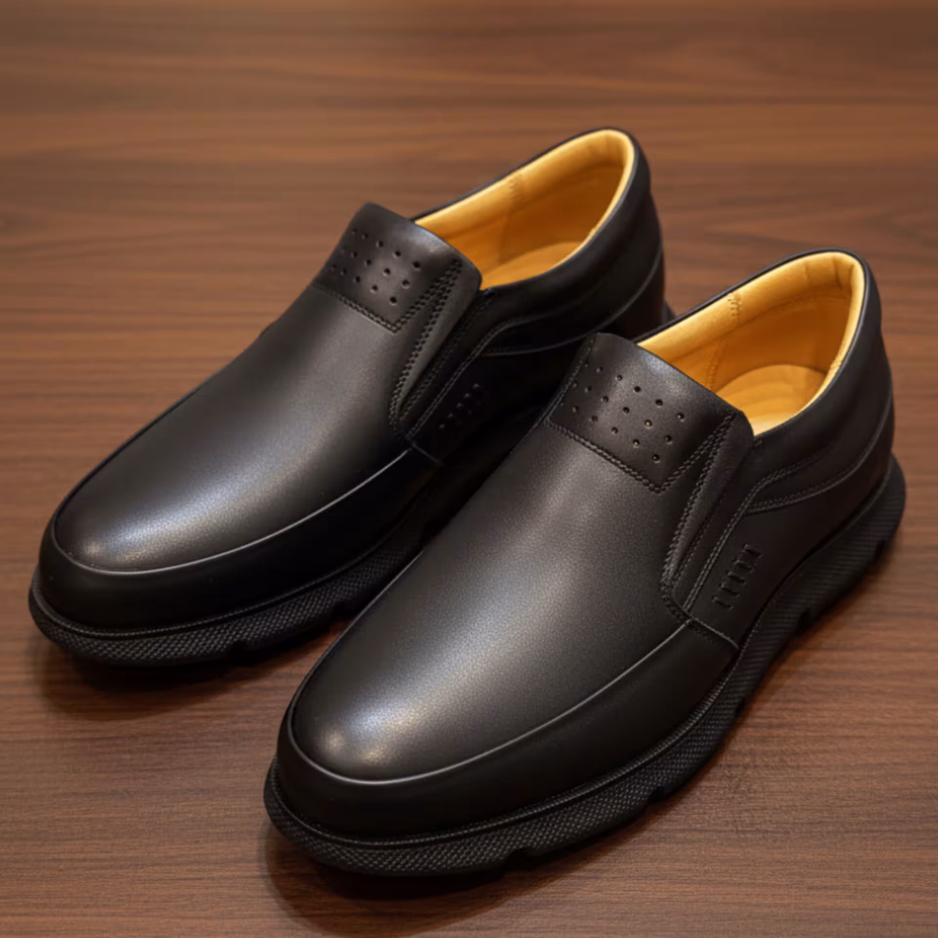 کفش چرم مردانه اسپرت کد SP046BK رنگی مشکی