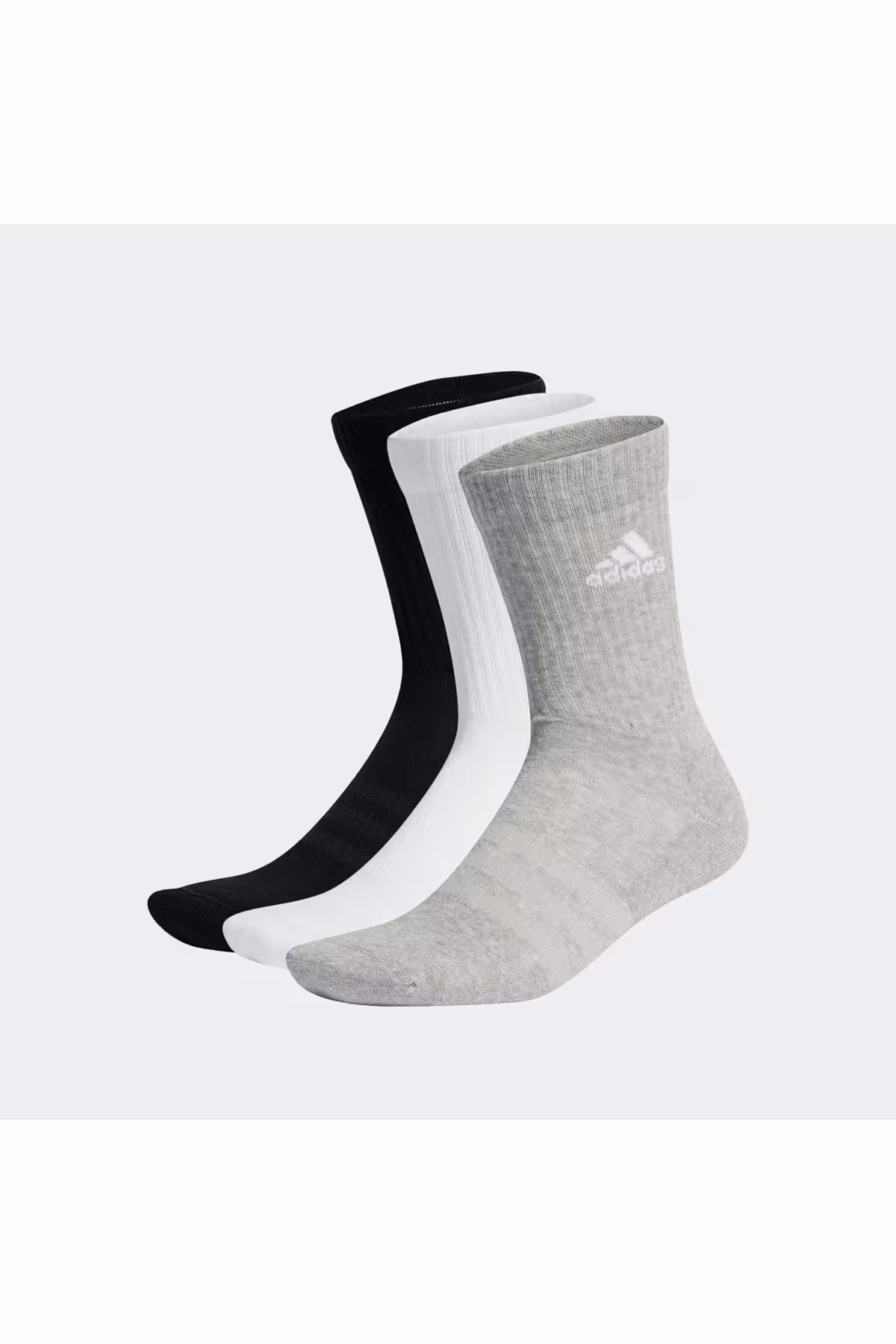 جوراب مردانه و زنانه 3 جفت مچ دست خالی خاکستری سیاه سفید adidas