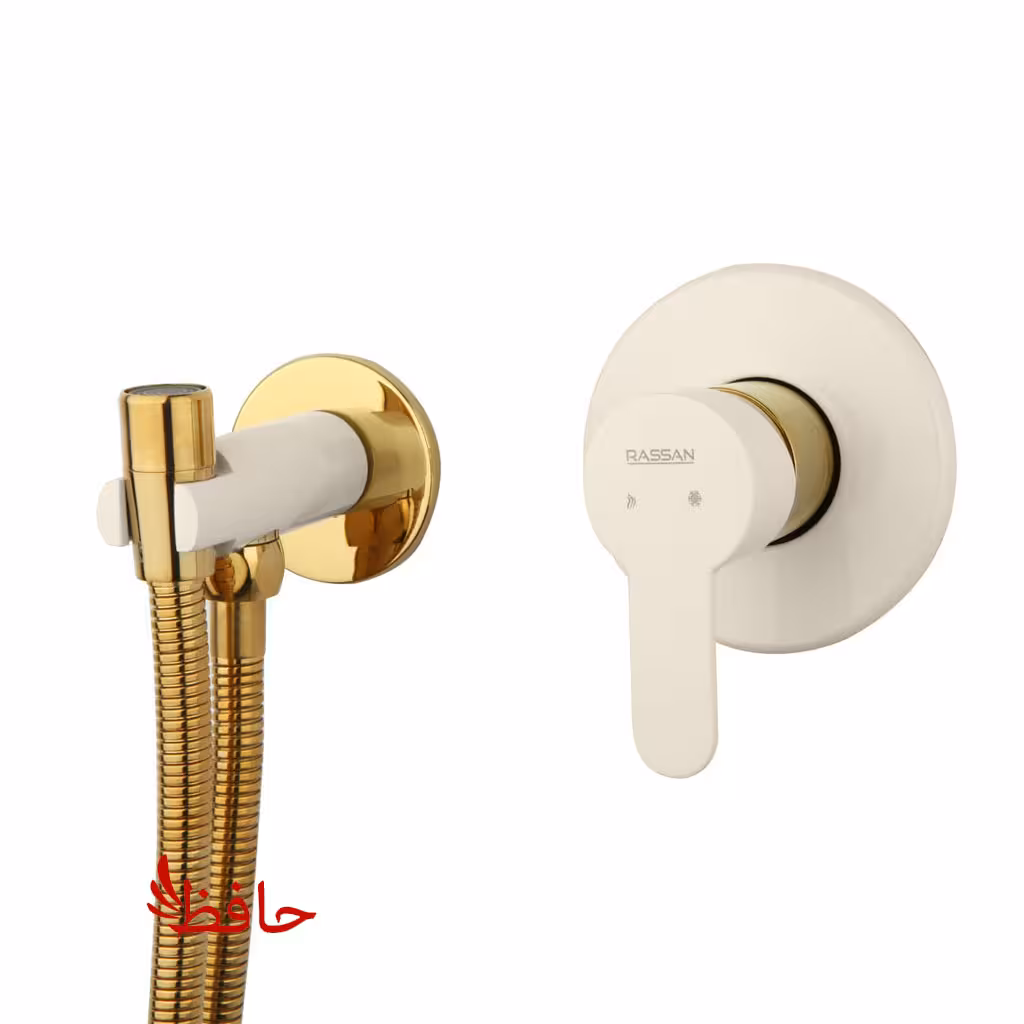 شیر توالت توکار راسان مدل ویوات تنسو شیری طلایی