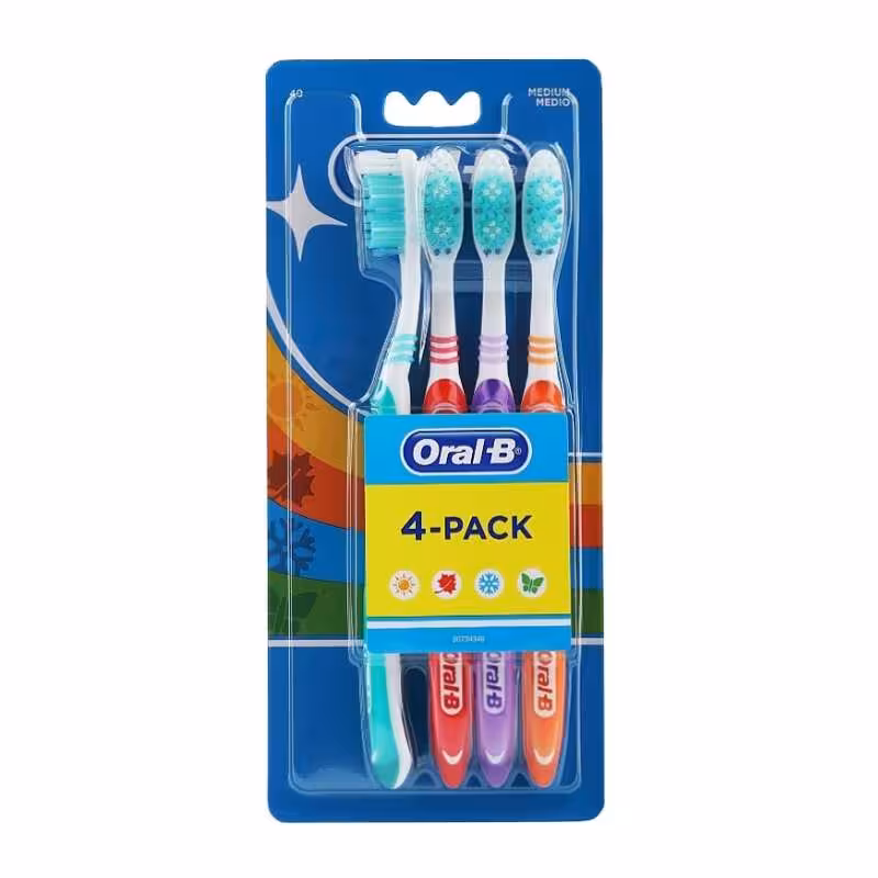 مسواک اورال بی مدل 123 کلاسیک مدیوم ست 4 عددی