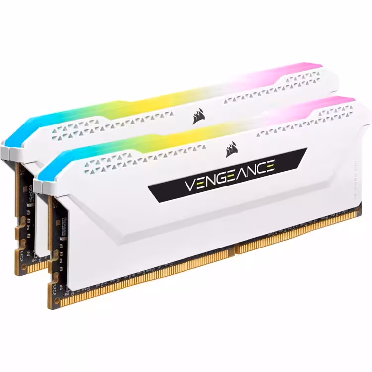 رم DDR5 دسکتاپ 64 گیگابایت 6000Mhz CL30 کورسیر مدل Vengance RGB White دو کاناله