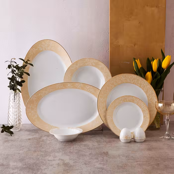 سرویس 28 پارچه 6 نفره طرح گلدن رز