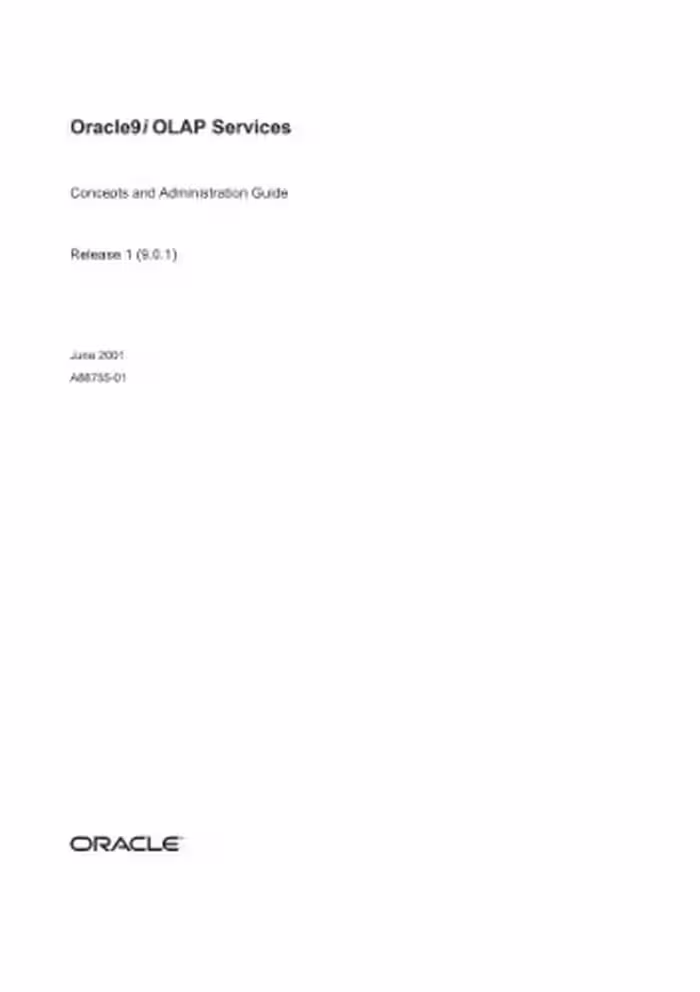 خرید و دانلود نسخه کامل کتاب Oracle 9i OLAP Services. Concepts and Administration Guide (Part No. 88755-01) (Release 9.0.1)