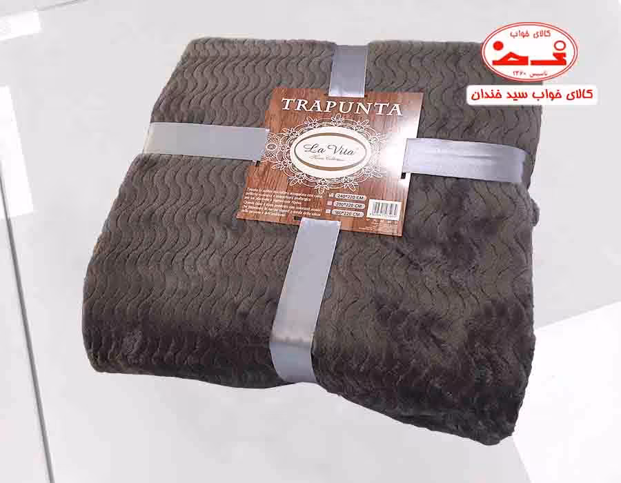 پتو مسافرتی دونفره موج خاکستری
