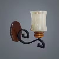 دیوارکوب چوبی فلزی حباب دار