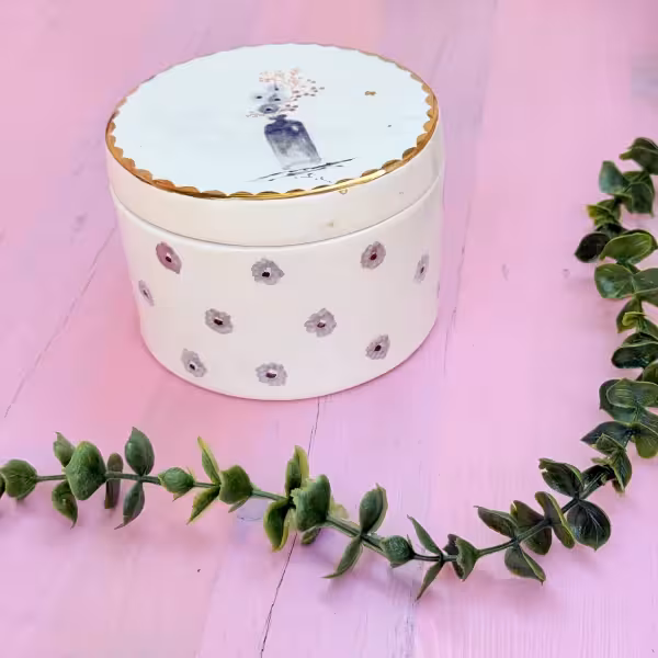 ظرف درب دار گل طرح ده