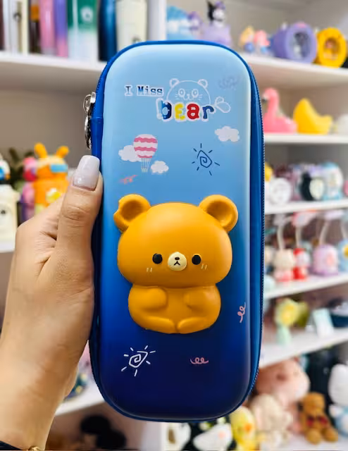 جامدادی کتابی اسکویشی دار خرسی