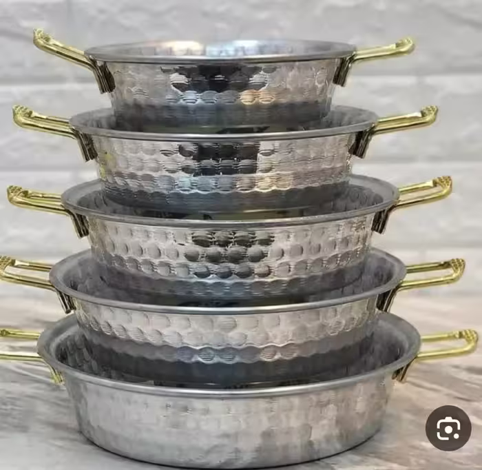ماهیتابه 4تایی دسته دار چکشی ضخیم