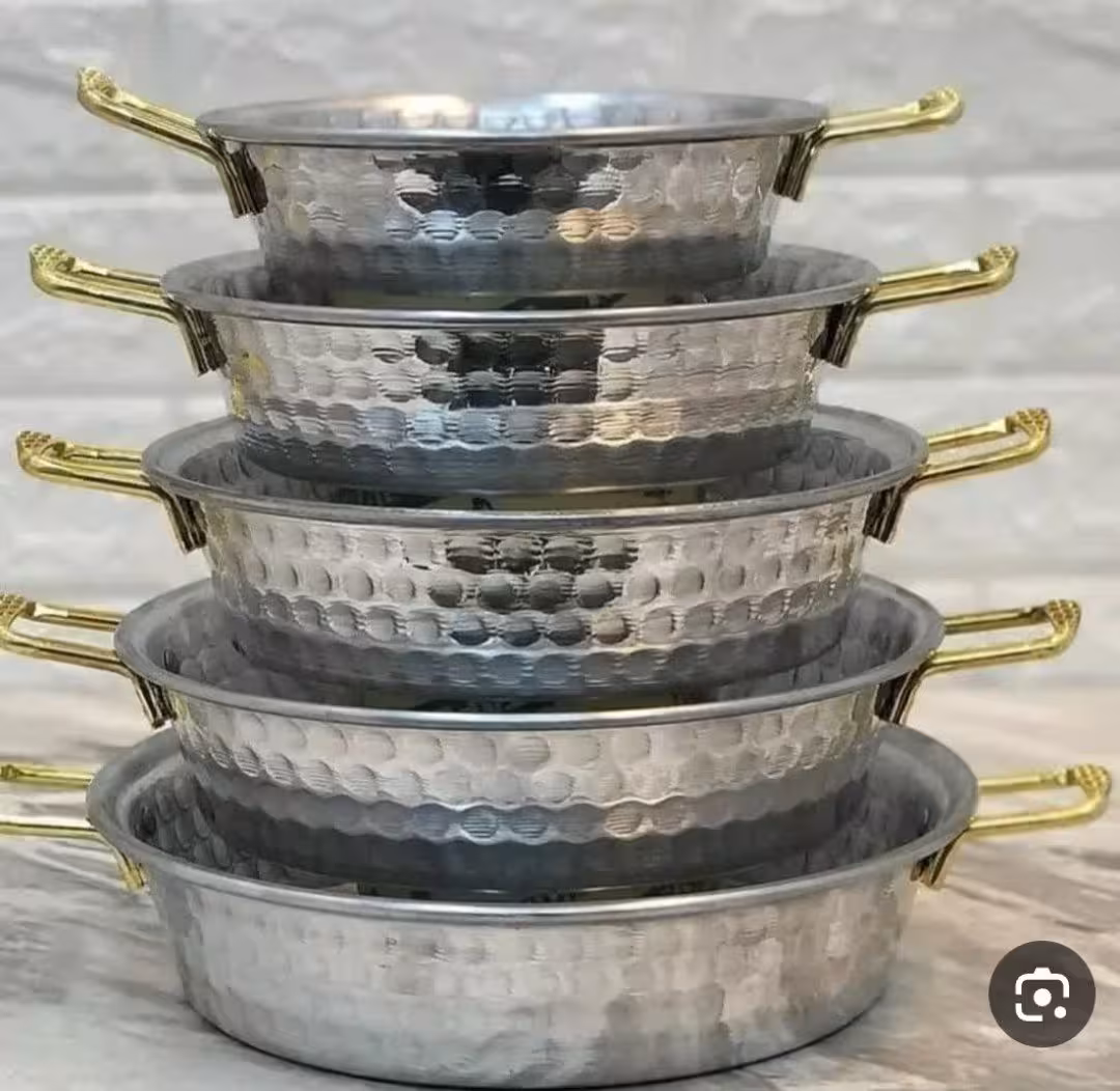 ماهیتابه 4تایی دسته دار چکشی ضخیم