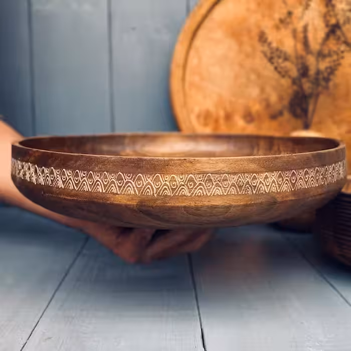 ظرف چوبی پذیرایی گردو کد 010027