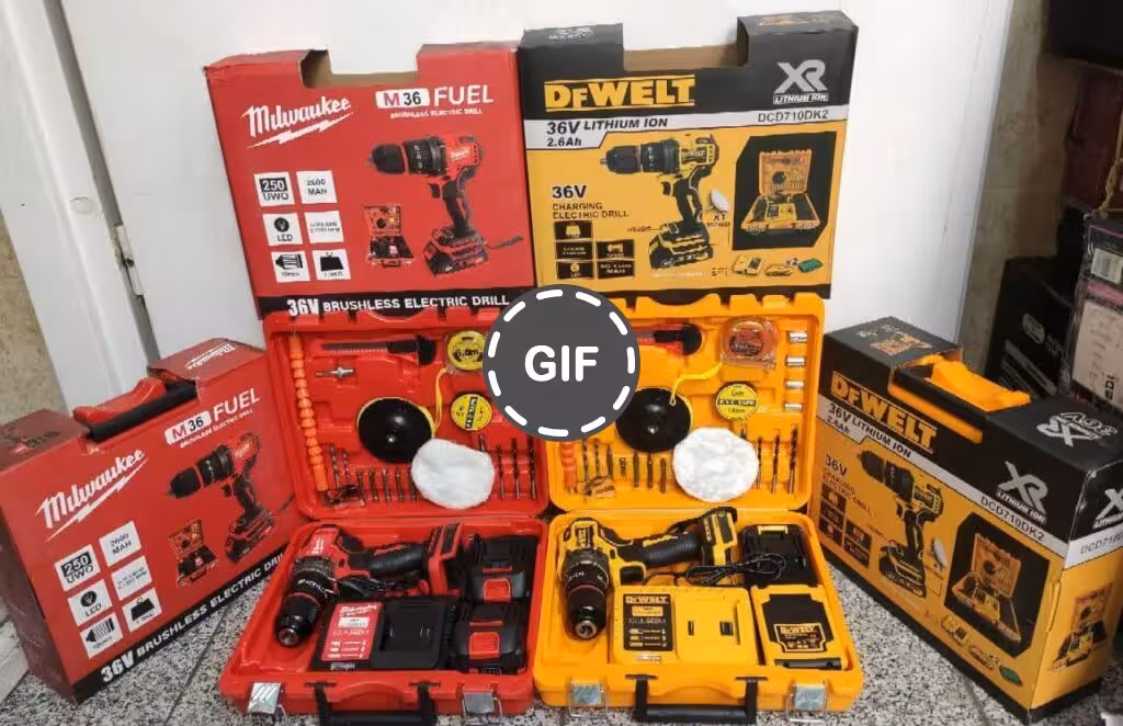 دریل شارژی 36 ولت براشلس طرح میلواکی مدل milwake-36