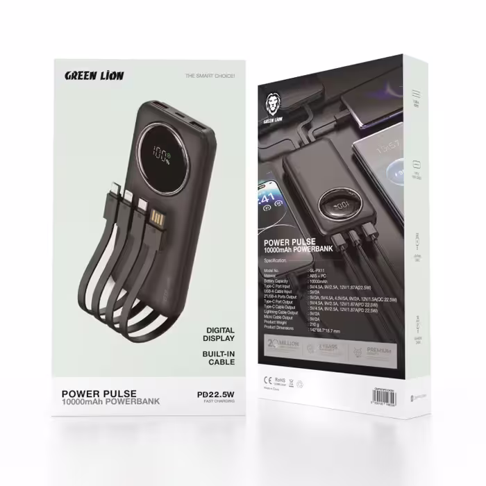 پاور بانک گرین مدل Power Pulse ظرفیت 10 هزار میلی آمپر ساعت