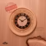 ثانیه سازان ساعت دیواری لوتوس گرد 70 سانت  کرم استخوانی LOTUS2