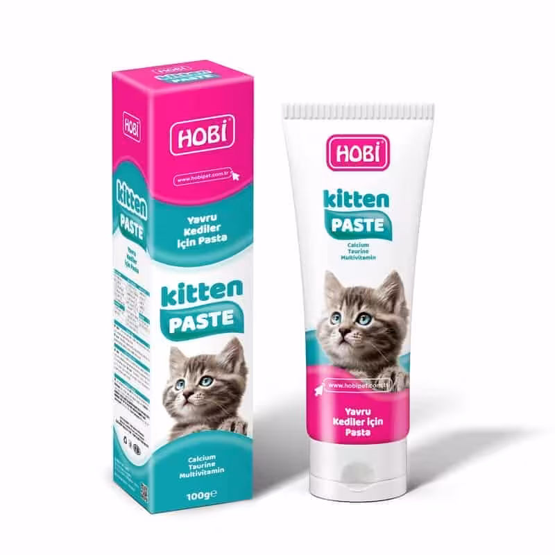 خمير مولتي ويتامين بچه گربه برند هوبي HOBI مدل kitten paste وزن 100 گرم