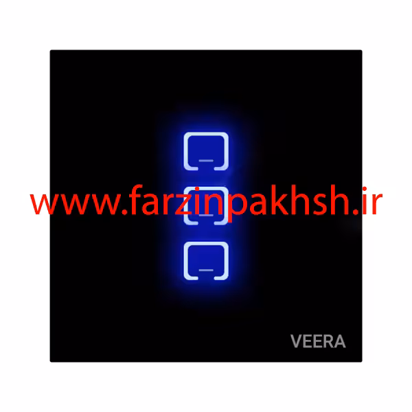 کلید سه پل توکار ویرا مدل لمسی مشکی