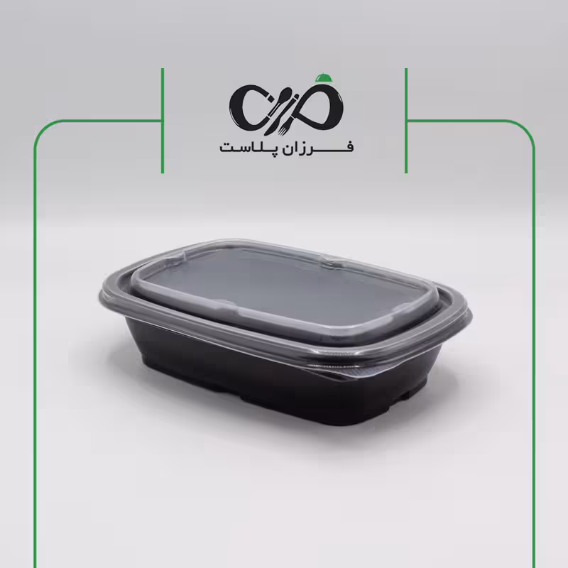 ظرف یکبار مصرف پلی پرو مدل تک خانه 500 سی سی طب پلاستیک مشکی (150عددی)