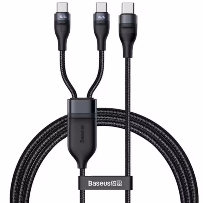 کابل سه سر تایپ سی باسئوس مدل Fast Charging-100W طول 1.5 متر
