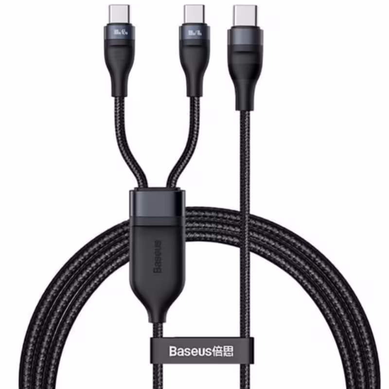 کابل سه سر تایپ سی باسئوس مدل Fast Charging-100W طول 1.5 متر