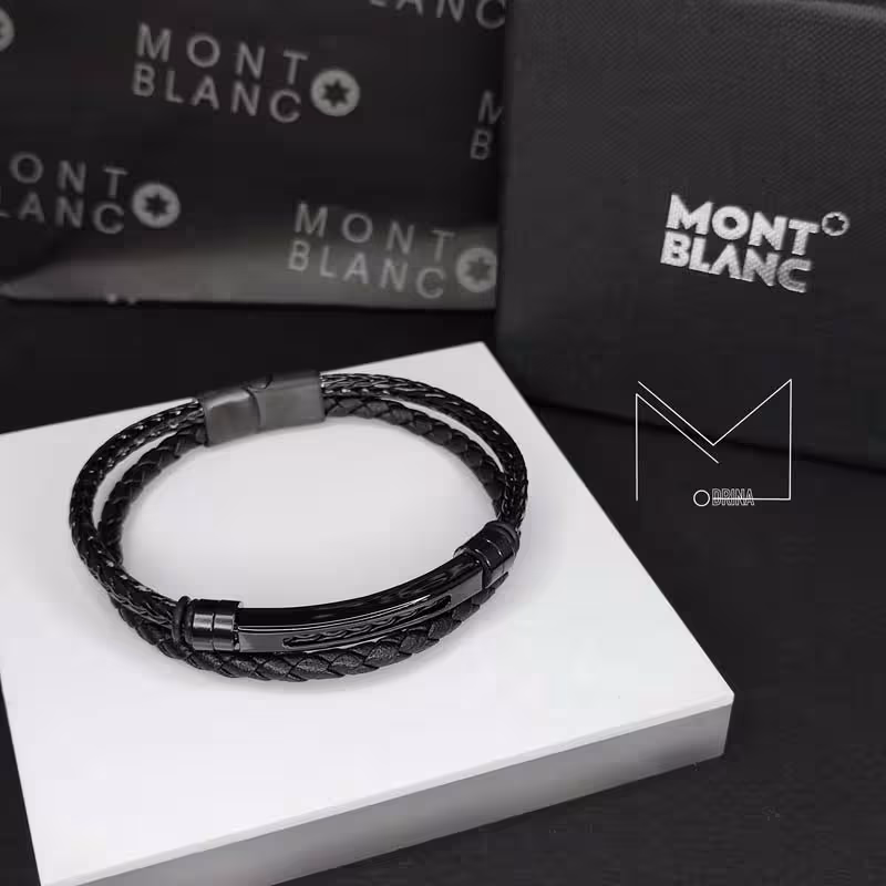 دستبند مردانه چرم مون بلان