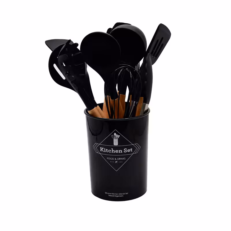سرویس کفگیر و ملاقه 12 پارچه کیچن ست مدل سیلیکونی کد 01 | کالا مکس