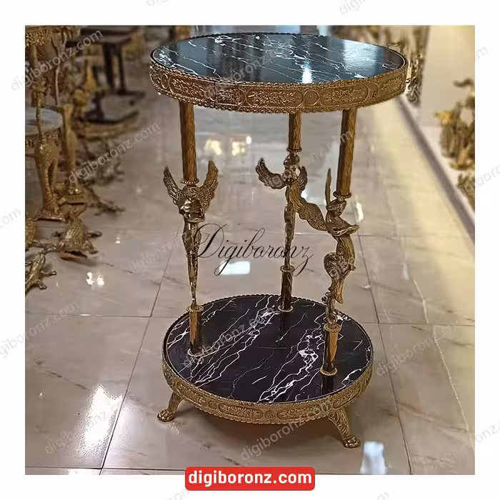 میز برنجی برنزی سه فرشته جدید نواری گرد